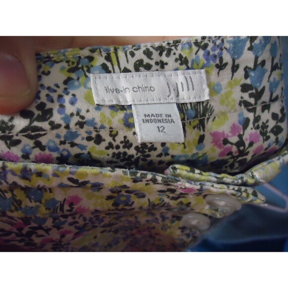 J. Jill Live In Chino Skirt Womens Size 12 Multicolor Ditzy Floral Stretch - Picture 4 of 7